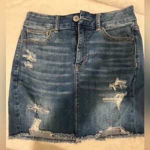 American Eagle Distressed Denim Skirt
